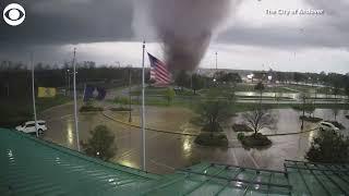 Watch American flag still standing after tornado