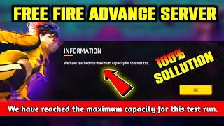 Fixed We have reached the maximum capacity for this test run  FF Advance Server Problem