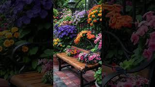 Tranquil Garden Harmony With Soft Raining #relaxingflowers