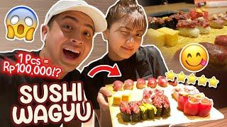 SUSHI DAGING WAGYU 1 PCS = 100 RIBU? MUKBANG BARENG HITOMI