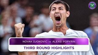 Novak tested by Popyrin  Novak Djokovic vs Alexei Popyrin  Highlights  Wimbledon 2024