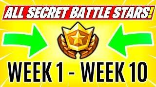 ALL Fortnite Season 6 Secret BATTE STAR Locations and SECRET BANNER Locations Week 1 - 10