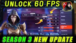 Season 3 Lag Fix Config File  Apex legends mobile 60fps Unlock  Apex legends lag fix config