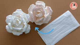 DIY rose paper from tissue paper craft paper
