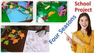 Four Seasons  Easy School Project on seasons  school exhibition  Summer Winter Spring Autumn