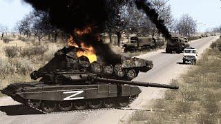 Russias Most Expensive T-90SM Tanks Destroyed by Precision Ukraine Javelin Missiles - ARMA 3