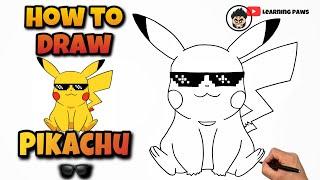 How To Draw Pikachu With Sunglasses   POKEMON DRAWING #drawing