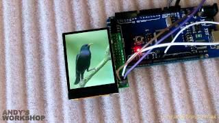 Nokia N93 QVGA TFT displays JPEG images on Arduino Mega 1280.