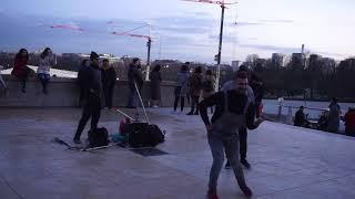 Staying alive in front of the Eiffel tower 2018