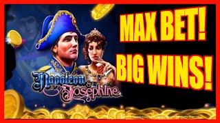 **BIG WINS** MAX BET Napoleon & Josephine LIVE PLAY+BONUSES WMS Slot Machine