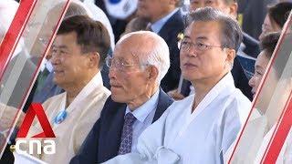 South Korean President Moon Jae-in strikes conciliatory tone towards Japan