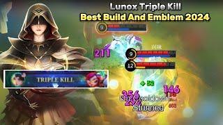 LUNOX TRIPLE KILL Best Build And Emblem 2024Lunox Gameplay