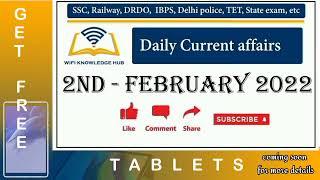 Daily Current Affairs  2  February 2022 Current Affairs 2022