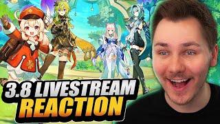 3.8 LIVESTREAM REACTION FONTAINE EULA RERUN NEW SKINS  Genshin Impact