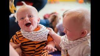 Cute Baby Twins Cant stop Laughing 