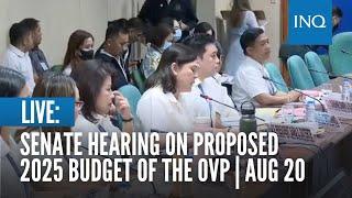 LIVE Senate hearing on proposed 2025 budget of the Office of the Vice President