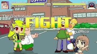 AN Mugen Request #2101 Peter Griffin & The Gachatuber VS Pingu & Drunk Homer Simpson