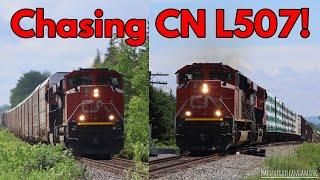Chasing CN L507 from Millbrook to Belmont NS.