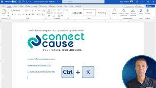 Tech Tip - Hyperlink Shortcut in Word