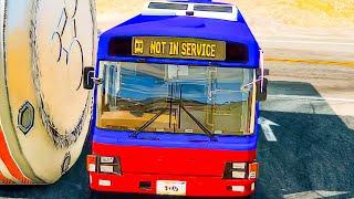 Buses Bollard Crash #052 beamngdrive #bus  AnSiN DriveClub