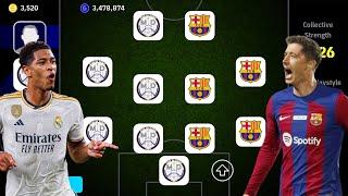 REAL MADRID X BARCELONA  BEST EL CLASICO SQUAD EFOOTBALL 2024 MOBILE