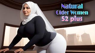 Natural Older Woman over 52  Attractive Arabic Dresses  Middle-East Beauty