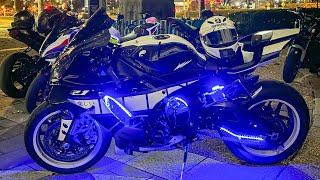 Yamaha R1 Night Ride - Hooning with S1000RR ZX636