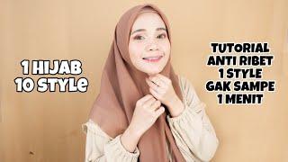 10 TUTORIAL HIJAB SEGI EMPAT POLLYCOTTON SIMPLE MUDAH CANTIK DAN KEKINIAN