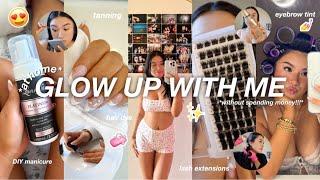 EXTREME 24 HOUR GLOW UP *at home*  press on nails lash extensions hair dye brow tint + more