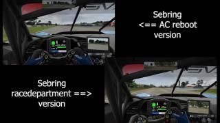 Sebring track MODS versions RaceDepartment vs AC Reboot Project