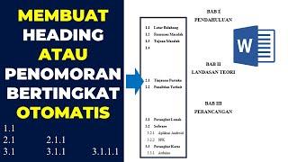 Membuat Heading di Word Otomatis  Heading 1 2 3 4 5  Membuat Penomoran Bertingkat Sub Bab