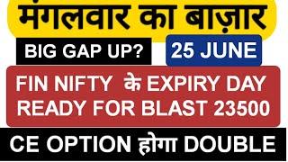 Fin Nifty Expiry Jackpot Nifty Prediction and Bank Nifty Analysis for Tuesday  25 June 2024
