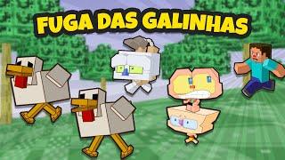 Mongo e Drongo e a FUGA DAS GALINHSA em Minecraft com Steve e Zongo 