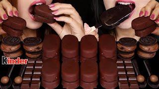 ASMR DARK CHOCOLATE TICO ICE CREAM MALTESERS SPOONS KINDER MINI ICE CREAM SANDWICHES OREO 먹방