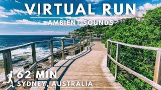 Virtual Running Video For Treadmill In #Sydney  Coogee Beach To Bondi Beach  62 Min