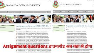 Nou Assignment Questions 2023Nalanda open University assignment questions download kaise kare .