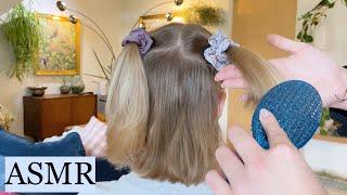 ASMR  RELAXING & SLOW HAIR PLAY FOR RELAXATION AND TINGLES  hair brushing tapping no talking