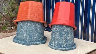 Cast Beautiful Cement Flower Pots From Plastic Molds - Simple And Creative