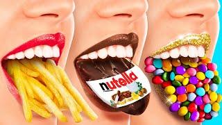 Junk Food vs Chocolate vs Candy Challenge Viral Kitchen Hacks and Gadgets By 123 GO