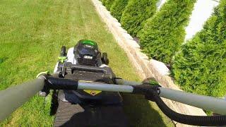 POV - Ego lawn mower grass cutting - ASMR