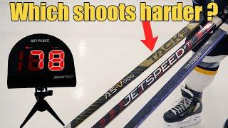 Which CCM hockey stick has the HARDEST SHOT - Radar Kick Point Speed Test