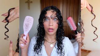 DENMAN BRUSH VS TANGLE TEEZER for styling defined spiral curls  curly hair  Jayme Jo