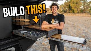 Building a DIY slide-out kitchen in my new canopy setup