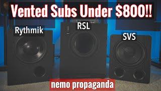 Best Vented Subwoofers under $1000. Rythmik LV12M SVS PB1000 PRO & RSL 12S Review   Overview