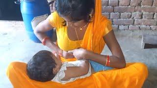 village breastfeeding baby । new mom breasts lovely video