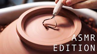 Throwing and Trimming a Large Indented Stoneware Bowl — ASMR Edition