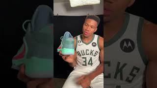 Giannis rocking the new Zoom Freak 4s at #NBAMediaDay 
