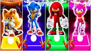 Tails vs Sonic vs Knuckles vs Amy Rose  Tiles Hop EDM Rush