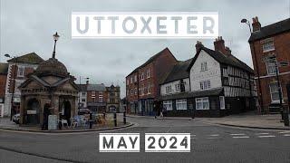 Uttoxeter Town Centre High Street Walk - May 2024 - Staffordshire England UK