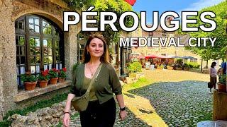 FRANCE Walking Tour 4K - PÉROUGES Medieval City